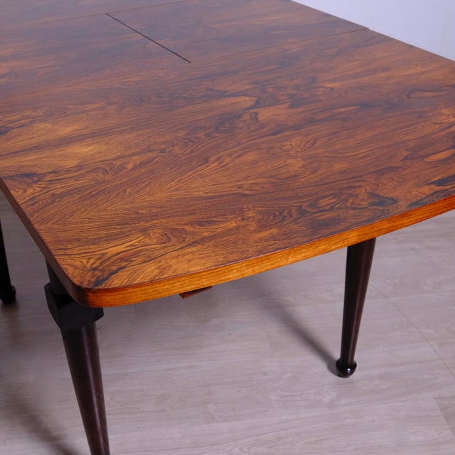 Vintage Extendable Italian Rosewood Table, 1960s For Sale - Image 6 of 14