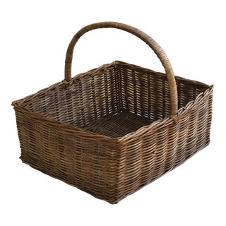 Extra Large Antique Gathering Basket For Sale