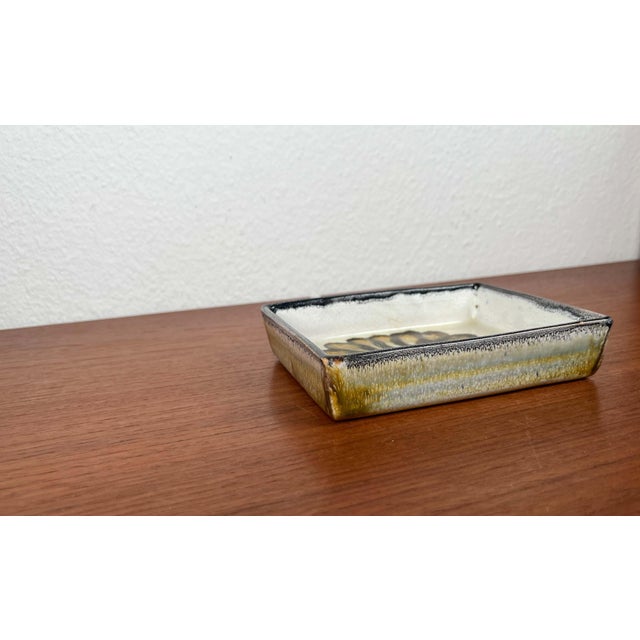 Mid-Century Modern Danish Studio Pottery Square Bowl with Flower Design from Tingkeramik, 1960s For Sale - Image 4 of 18