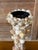 1990s Vintage Handcrafted Coastal Seashell Encrusted Wood Pedestal Candleholder For Sale - Image 5 of 12