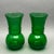Mid-Century Modern Vintage Pair of MCM Anchor Hocking Forest Green Ribbed Vases For Sale - Image 3 of 7