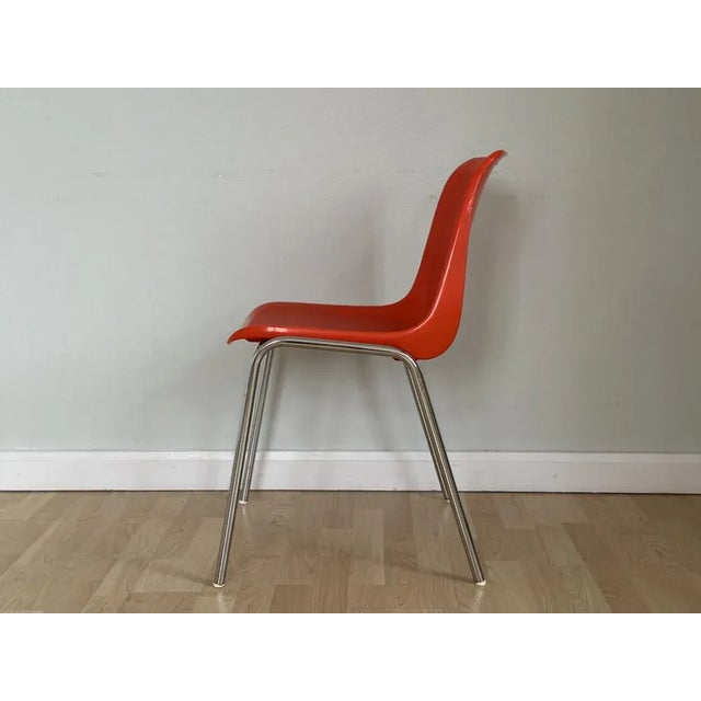 Orange Stacking Desk Chair from Interstuhl, 1981 For Sale - Image 8 of 11