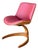 Vintage Wood and Vinyl Cantilever Chair After George Mulhauser For Sale