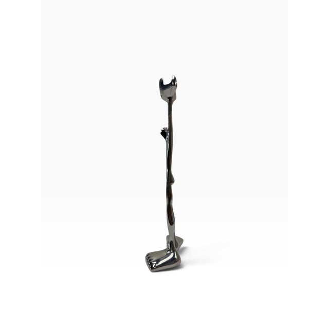 Vintage Signed Carrol Boyes Cast Metal "Standing Man" Business Card Holder For Sale - Image 4 of 8
