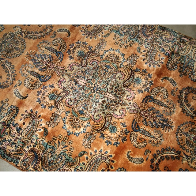 Persian 1920s, Handmade Antique Persian Kerman Rug 4.1' X 6.10' For Sale - Image 3 of 8