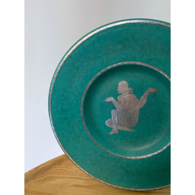 Mid-Century Modern 1940s Argenta Stoneware Plate by Wilhelm Kåge, Gustavsberg For Sale - Image 3 of 7
