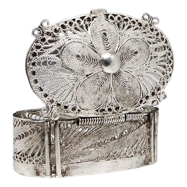 Postmodern Polish Silver Pill Container, 1960s For Sale