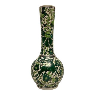 1970s Greek Pottery Vase Deer Pattern Hand Made by Neofitoy Keramik Fauraki Rodos For Sale