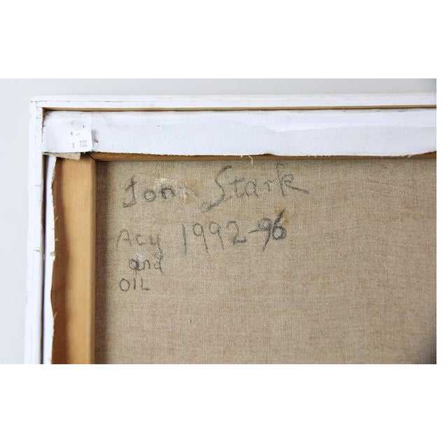 Abstract Expressionist Geometric Oil Painting on Canvas, Framed, Signed Jon Stark, 1992-1996 For Sale - Image 9 of 9