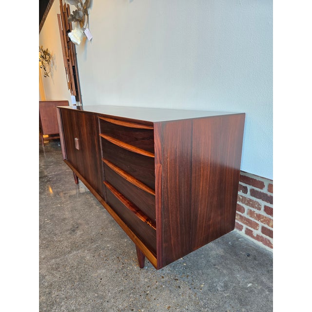 1960s Falster Rosewood Sideboard Credenza Tambour MCM Vintage For Sale - Image 5 of 12