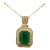Designer Effy Emerald Diamond Pendant Necklace 14kt Gold 1.42ct NWT For Sale
