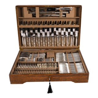 Vintage Silver Plate Cutlery Set from Mappin & Webb, Set of 93 For Sale