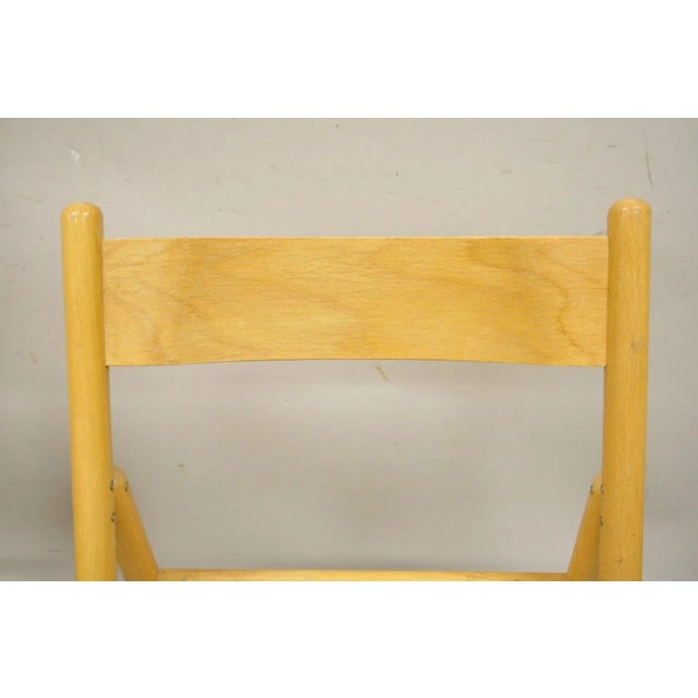 Mid-Century Modern Vintage Habitat England Bentwood Cane Rattan Folding Chairs - a Pair For Sale - Image 3 of 13