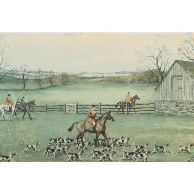 1950s Edward S. Voss "Off to Draw" Fox-Hunt Monkton, MD, Original Print, Framed For Sale - Image 4 of 6