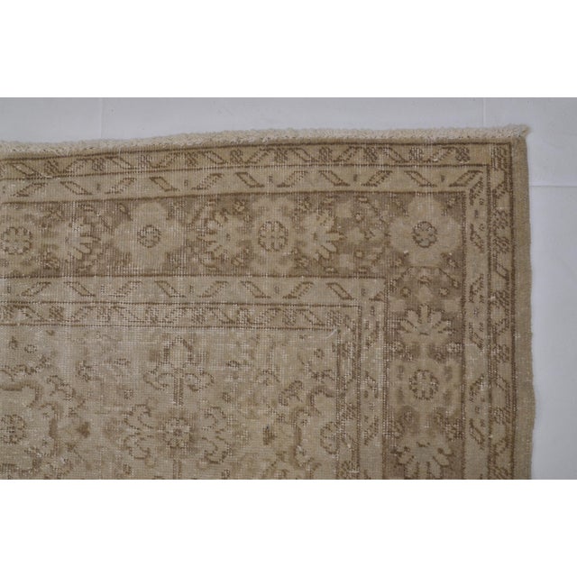 Beige Beige Handknotted Anatolian Vintage Carpet For Sale - Image 8 of 10