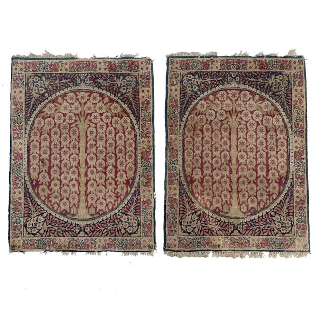 1930s Weeping Willow Tree of Life Rug Mats - A Pair, 1.9 x 2.6 For Sale - Image 11 of 11