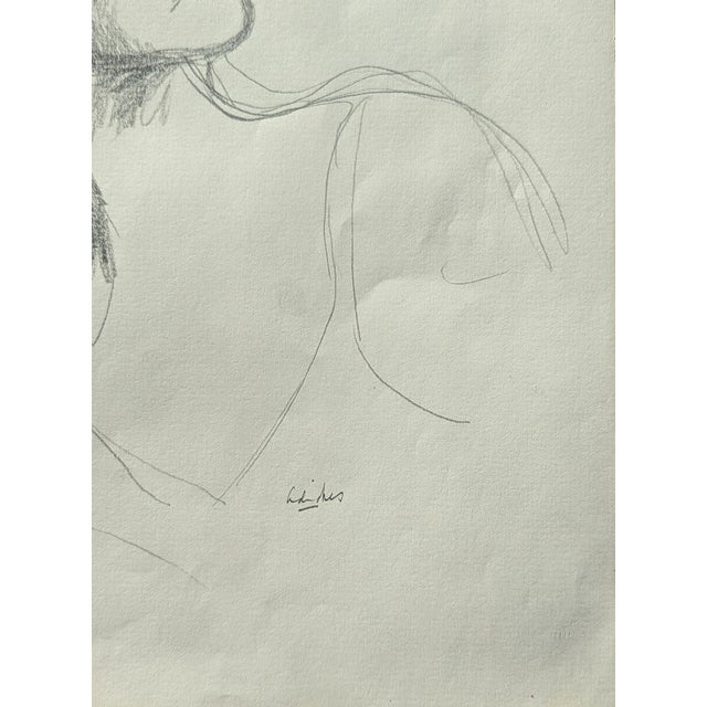 David Adickes Early Modern Black & White Abstract Figurative Elegant Woman Drawing, Mid 20th Century For Sale In Houston - Image 6 of 10
