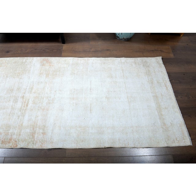 Beige 1970s Vintage Handmade Wool Cotton Turkish Beige Area Rug For Sale - Image 8 of 11