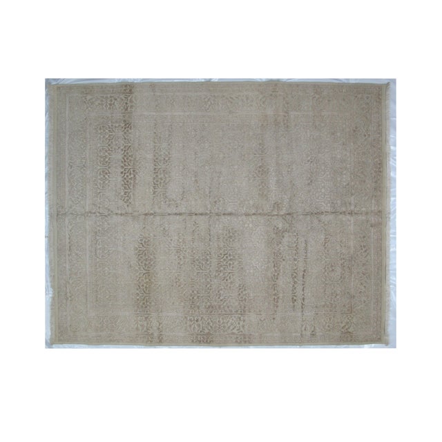 Silk and Wool Agra Carpet , 7'9' 10" For Sale - Image 4 of 8