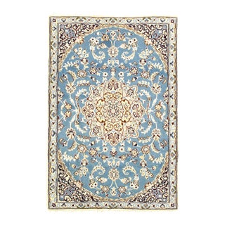 Pasargad DC Fine Hand Knotted Silk & Wool Nain Rug For Sale