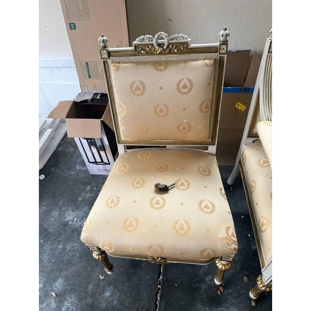 19th Century French Louis XV Style Gold Giltwood 3-Piece Parlor Salon Suite For Sale - Image 13 of 17