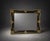 Hollywood Regency Ornate Black and Gold Antique-Style Wall Mirror For Sale - Image 3 of 6