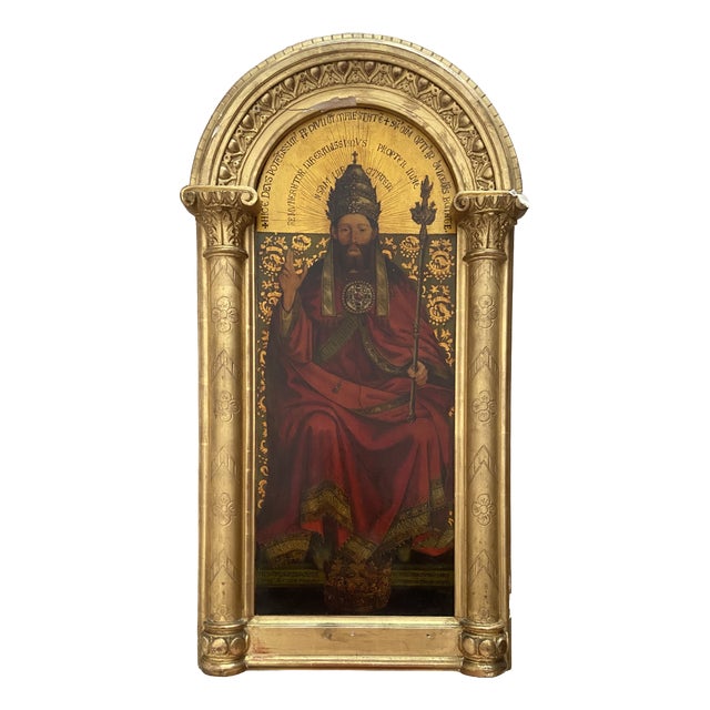After Van Eyck, God the Father, 1800s, Chromolithography, Framed For Sale