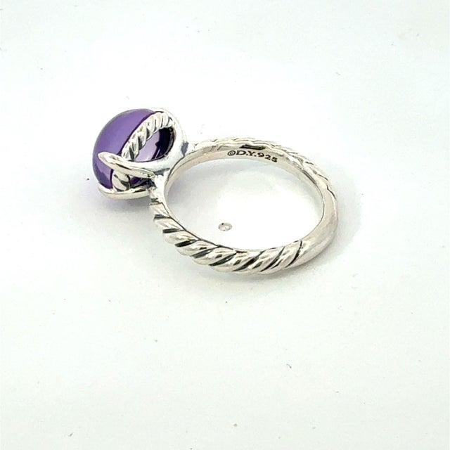 1990s 1990s David Yurman Amethyst Ring Size 7 Silver Estate For Sale - Image 5 of 5