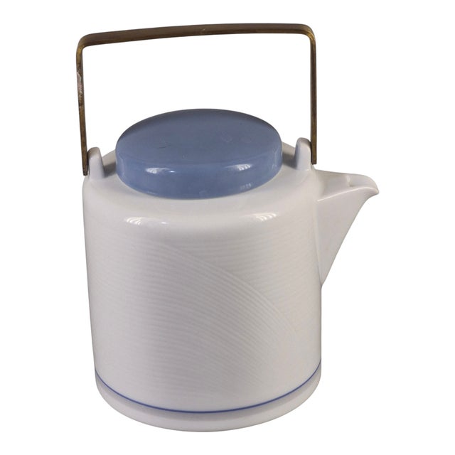 Metal Vintage Danish Modern Dansk Tapestries Damask Pattern "Jack Lenor Larsen" Teapot For Sale - Image 7 of 7