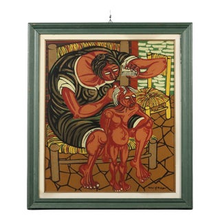 Joseph Migneco, Figurative Scene, Oil on Canvas For Sale