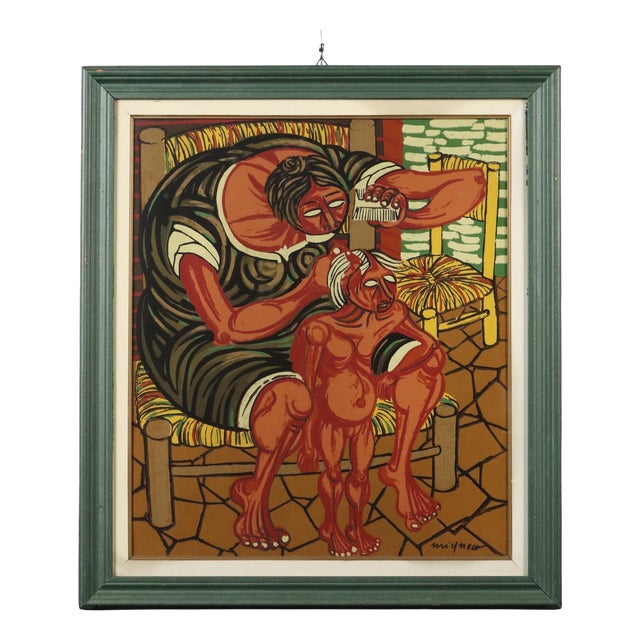 Joseph Migneco, Figurative Scene, Oil on Canvas For Sale