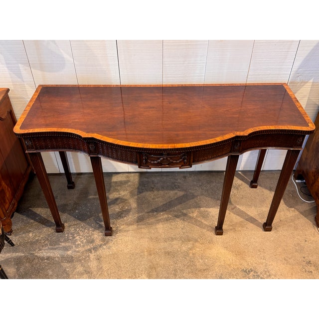 Late 19th Century English Mahogany Serpentine Server For Sale - Image 10 of 13