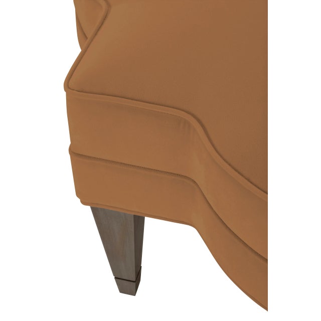 The Chairish Collection Belle Etoile Ottoman, Cinnamon Velvet For Sale - Image 4 of 5