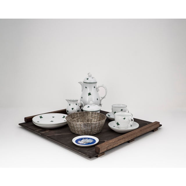 Bauhaus Biedermeier Mirabell Tête-À-Tête for Two on Wooden Tray from Fürstenberg, 1990s, Set of 12 For Sale - Image 3 of 18