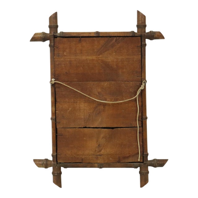 French Faux Bamboo Mirror in Wood, 1920s For Sale - Image 13 of 14
