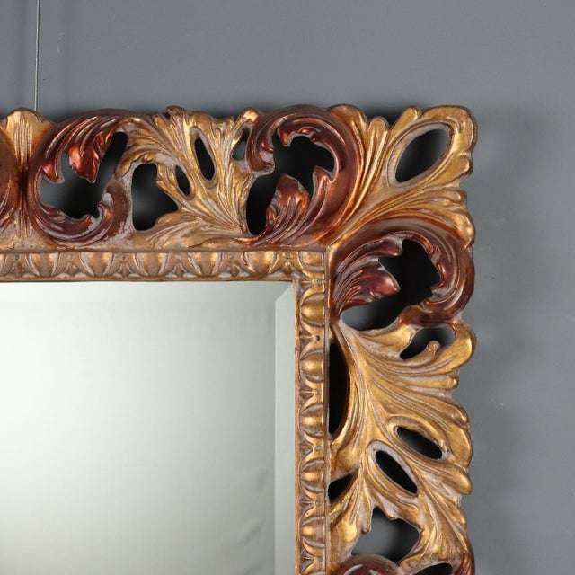 Baroque Style Mirror in Giltwood Frame For Sale - Image 5 of 9