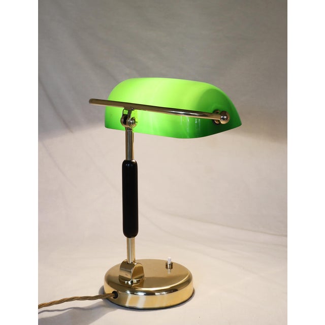 Brass and Glass Office Lamp, 1920s For Sale - Image 11 of 15