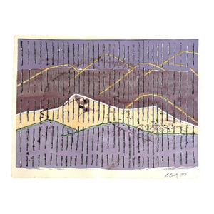Barbara Beck 1989 Abstract Landscape Painting on Paper - Signed/Dated/Unframed