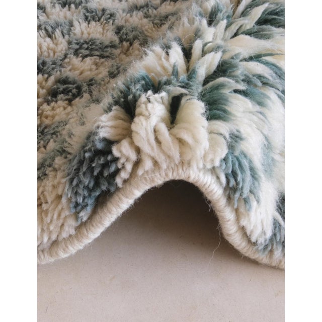 Mid-Century Modern Checkered Sage Green Moroccan Wool Rug - 9.1 X 5.8 Ft For Sale - Image 3 of 10