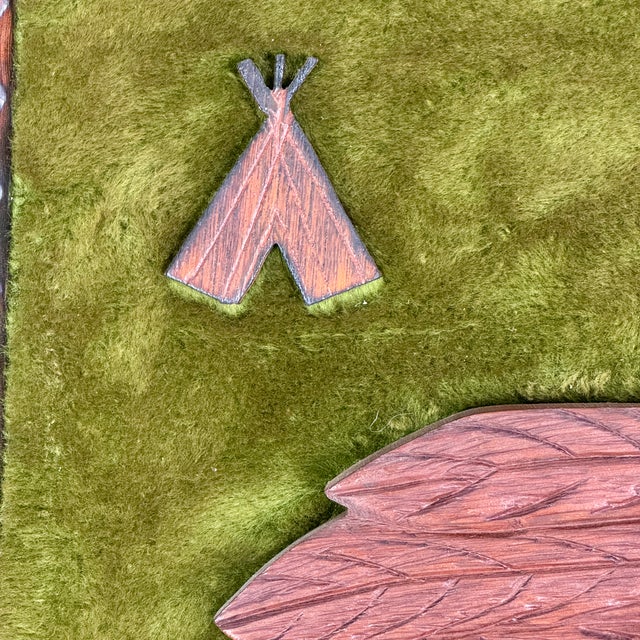 Early 20th Century Early 20th Century Framed Wood Carved Native American Wall Collage Against Rug Backdrop For Sale - Image 5 of 12