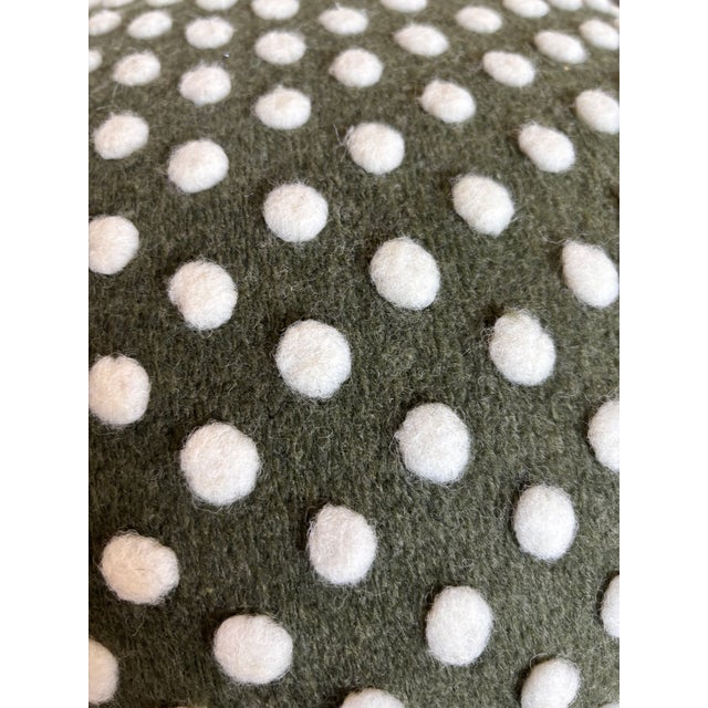 Mushroom Ottoman in Green Wool Fly Agaric For Sale - Image 9 of 11