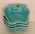 A set of 4 aqua apple shaped dishes by Hoenig of California made in the 1950s. Great serveware for small appetizers or...