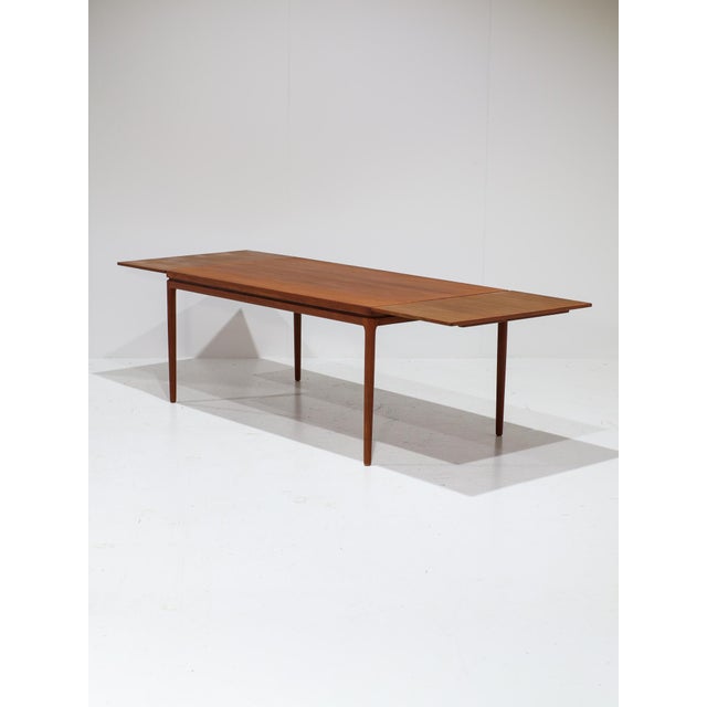 Beautiful teak dining table designed by johannes andersen for christian linneberg in denmark, 1960s. This vintage table is...
