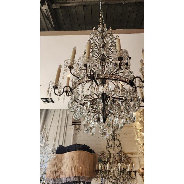 Early 20th Century Early 20th Century Italian Crystal and Beaded Chandelier For Sale - Image 5 of 9