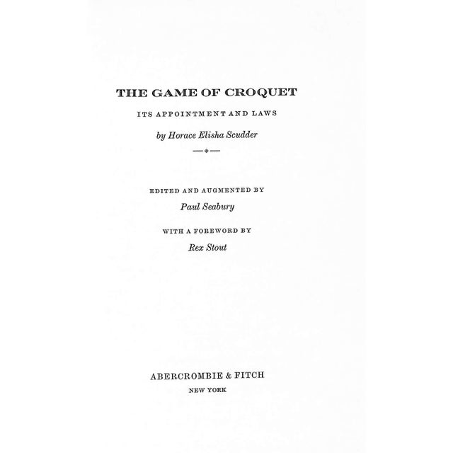 "The Game of Croquet: Its Appointment and Laws" 1968 Scudder, Horace Elisha For Sale - Image 4 of 7
