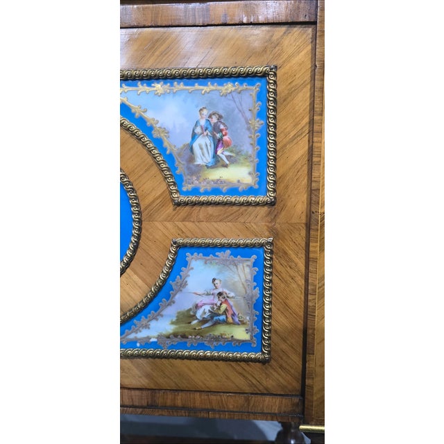 Small Satinwood and Sevres Plaque Cabinet, 1880 For Sale - Image 9 of 14