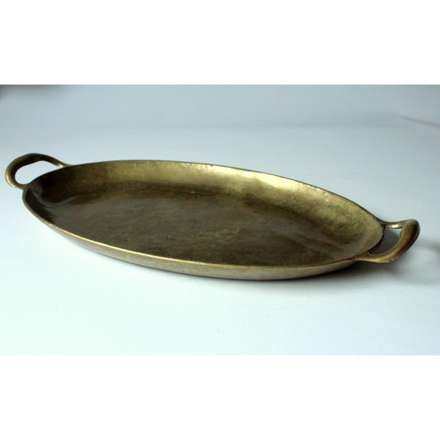 Mid-Century Modern Solid Brass Design Serving Tray by Collini/Austria Handmade and Marked Vintage For Sale - Image 3 of 8