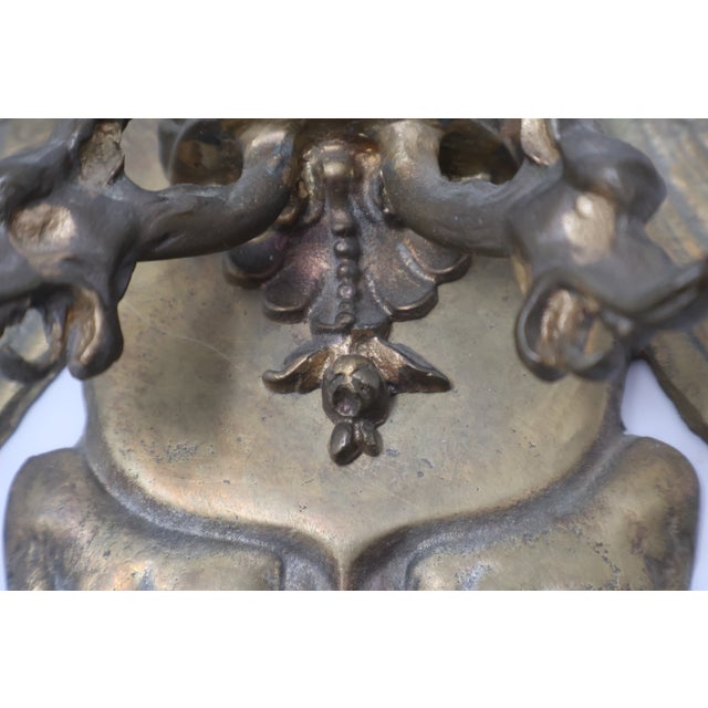 Continental Cast Brass Crowned Double-Headed Eagle & Dragon Candle Sconces — Pair, Attributed to the 19th Century For Sale - Image 15 of 18