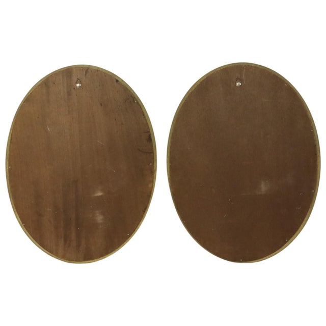 Gold Oval Gold-Leaf Mirrors, France, 20th Century, Set of 2 For Sale - Image 8 of 18