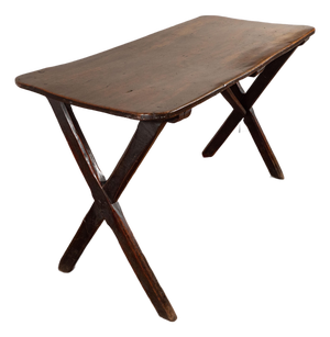 Antique Oak Trestle Table From Charles Spada, Circa Early 19th Century